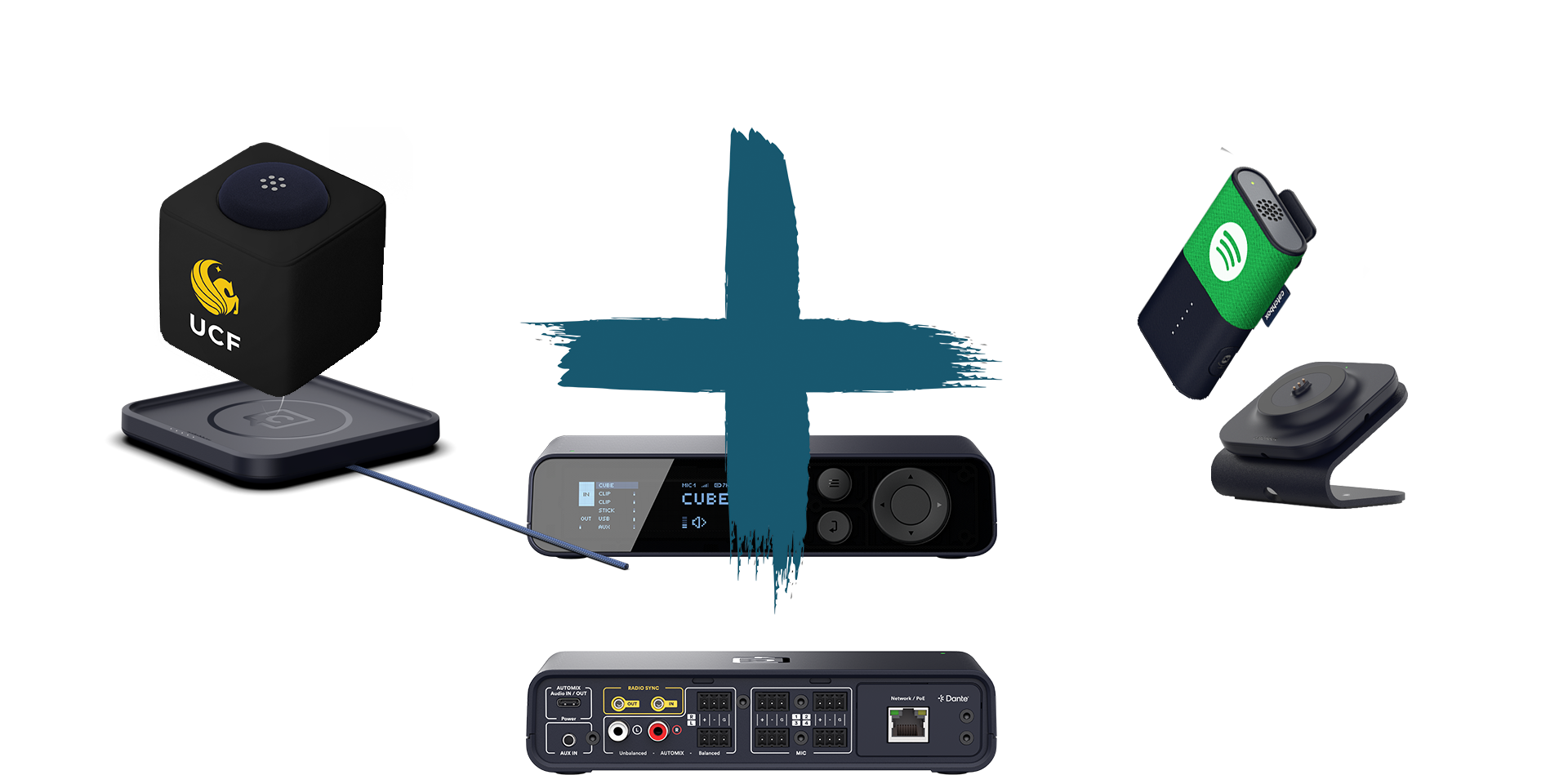 Catchbox Plus - System - 4 Channel - Networking + Dante - 1 x Cube (Wurfkmikro) - 1 x Clip (Ansteckmikro) - 1 x drahtlose Ladestation Cube - 1 x drahtlose Ladestation Clip - Customized - Version 2024
