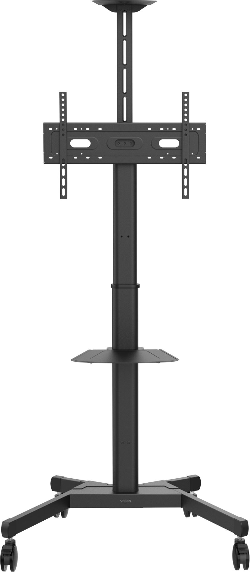 Vision VFM-F21 - höhenverstellbarer Rollwagen - Displayaufnahme drehbar - 31-80 Zoll - VESA 600x400mm - bis 50kg - Schwarz