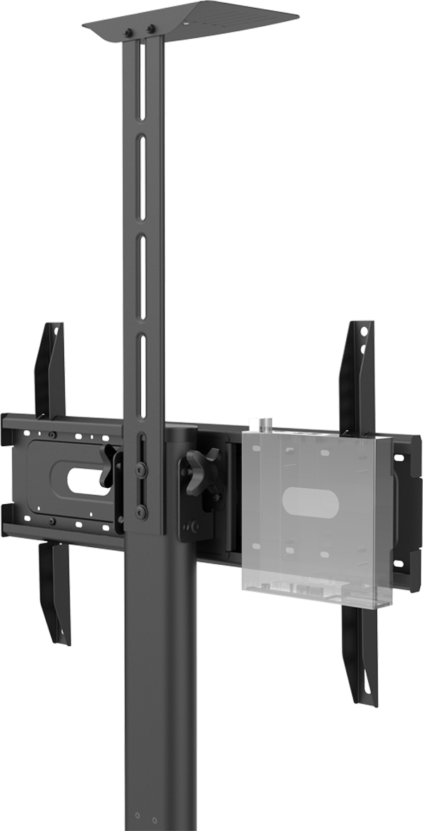 Vision VFM-F21 - höhenverstellbarer Rollwagen - Displayaufnahme drehbar - 31-80 Zoll - VESA 600x400mm - bis 50kg - Schwarz