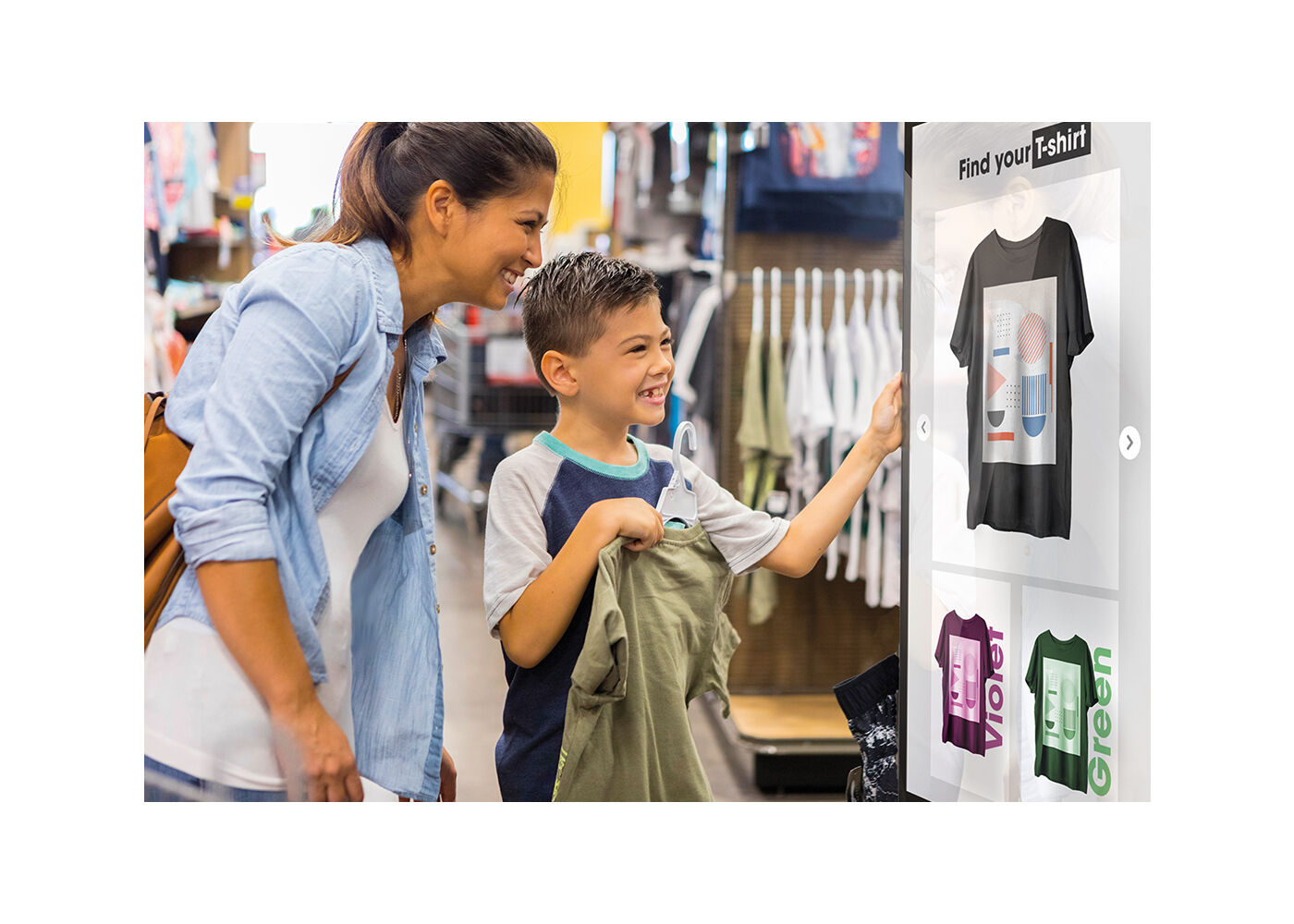 Der ProLite T4362AS-B1 als interaktive Digital Signage Anwendung im Einzelhandel, Werbe- und Kiosksystemen sowie in interaktiven Präsentationen.