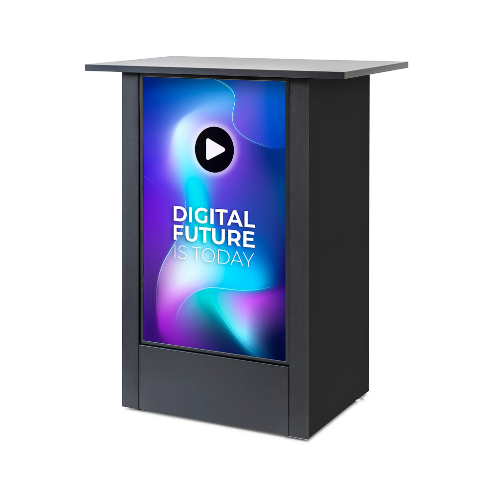 Digitaler Counter Futuro DICOUNTER32ESF Werbetheke - 32 Zoll - mit Samsung QM32C - Portrait - Schwarz Digitaler Counter Futuro DICOUNTER32ESF Werbetheke - 32 Zoll - mit Samsung QM32C - Portrait - Schwarz