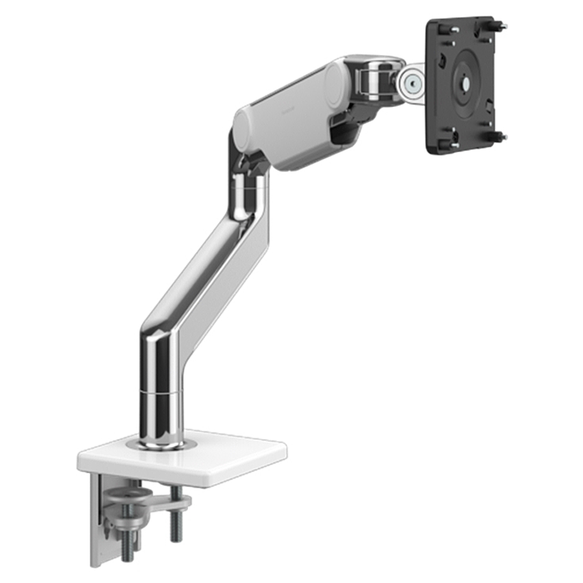 Humanscale M81NTNCWBTB - M8.1 monitor arm mounting kit - with standard desk clamp - for 1 display - aluminium/white