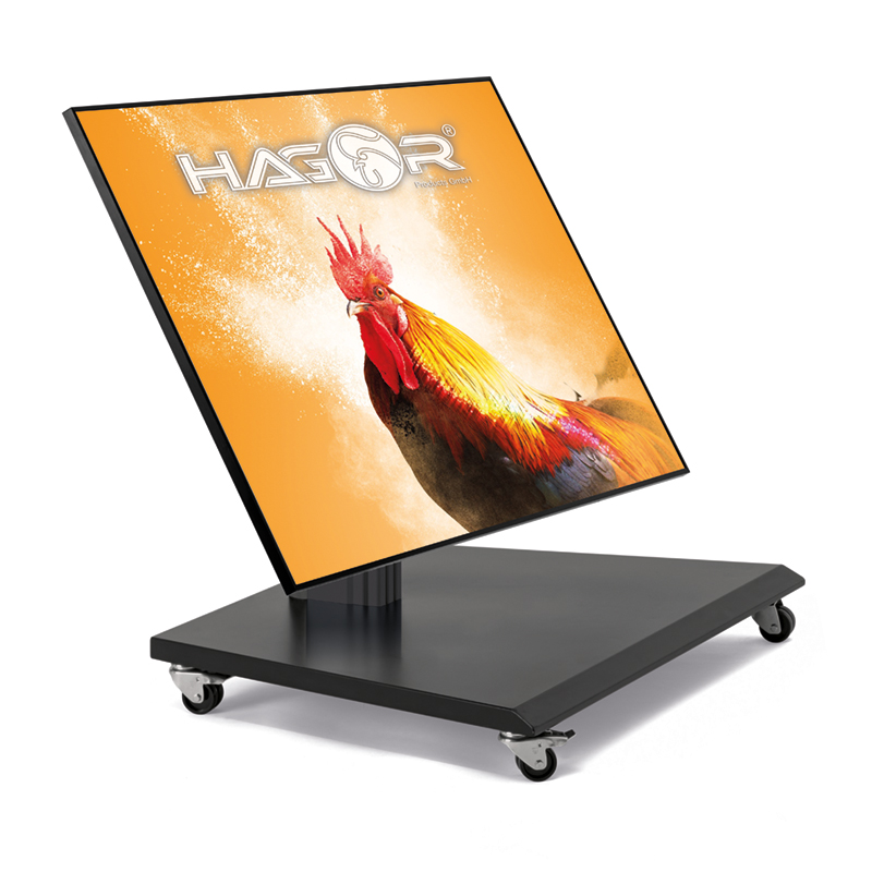 Hagor BrackIT Stand Low Tilt - niedriges mobiles Standsystem - Display-Neigung bis 90° - 32-55 Zoll - VESA 400x400mm - bis 30kg - Schwarz