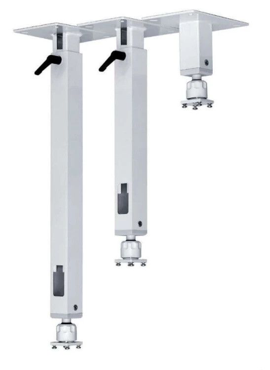 PeTA Deckenhalterung Standard - 70 - 130 cm - mit selbsthemmenden Kugelgelenk - Weiß - 100.001.070-130-WH