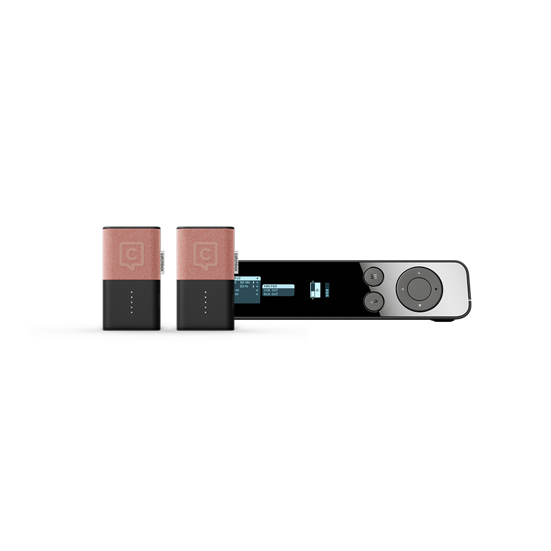 Catchbox Plus Clip drahtloses Ansteckmikrofon - Rosa - 2 Mikrofone - 2 Dock-Ladegeräte
