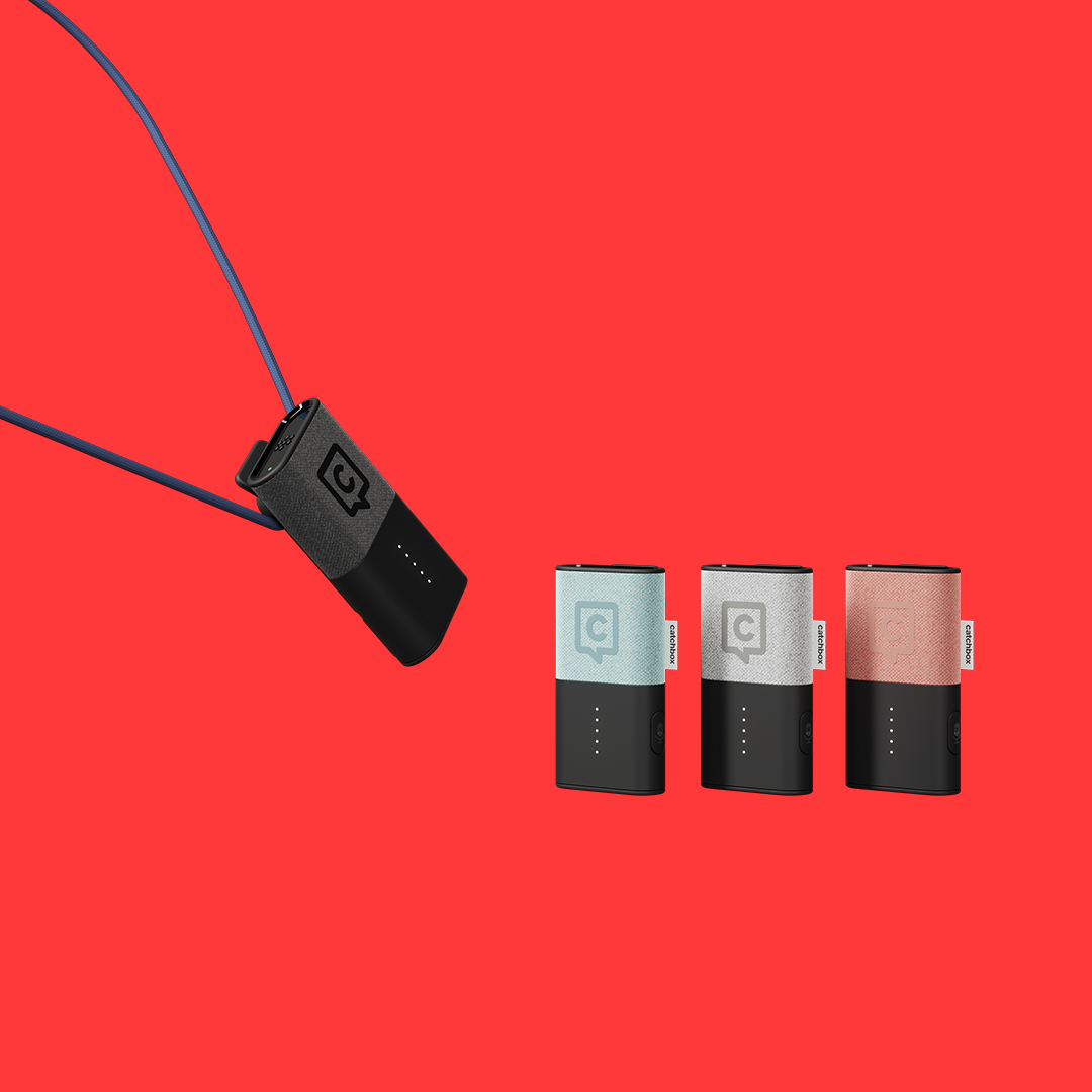 Catchbox Plus Clip drahtloses Ansteckmikrofon - Rosa - 2 Mikrofone - ohne Dock-Ladegerät
