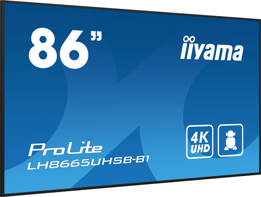 iiyama ProLite LH8665UHSB-B1 - 86 inch - 800 cd/m² - 4K - Ultra-HD - 3840x2160 pixels - 24/7 - Android - Display