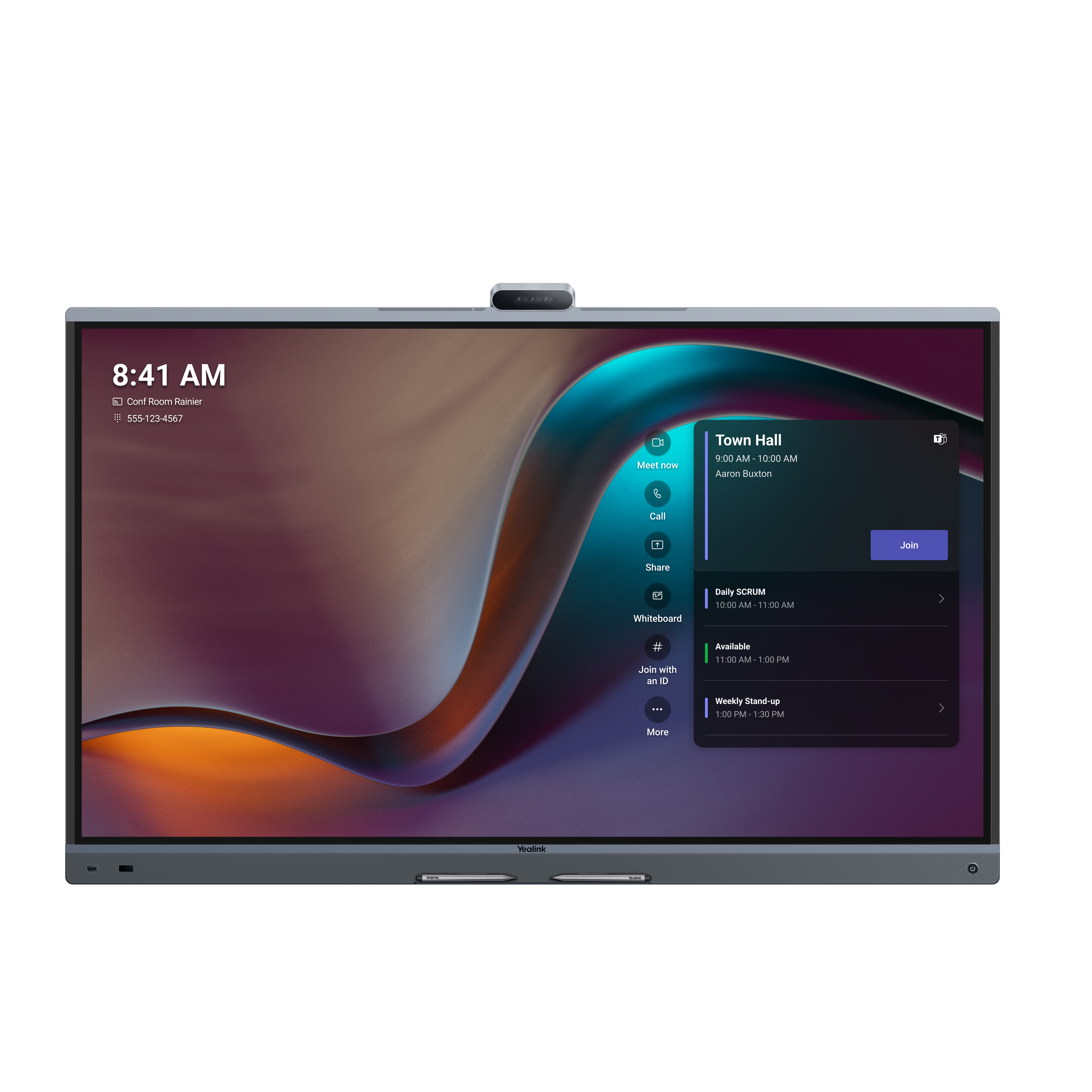 Yealink MeetingBoard 75 Pro - 75 Zoll - 400 cd/m² - 4K - Ultra-HD - 3840x2160 Pixel - 20 Punkt - All-in-One-Display - MS Teams u. Zoom zertifiziert - Schwarz
