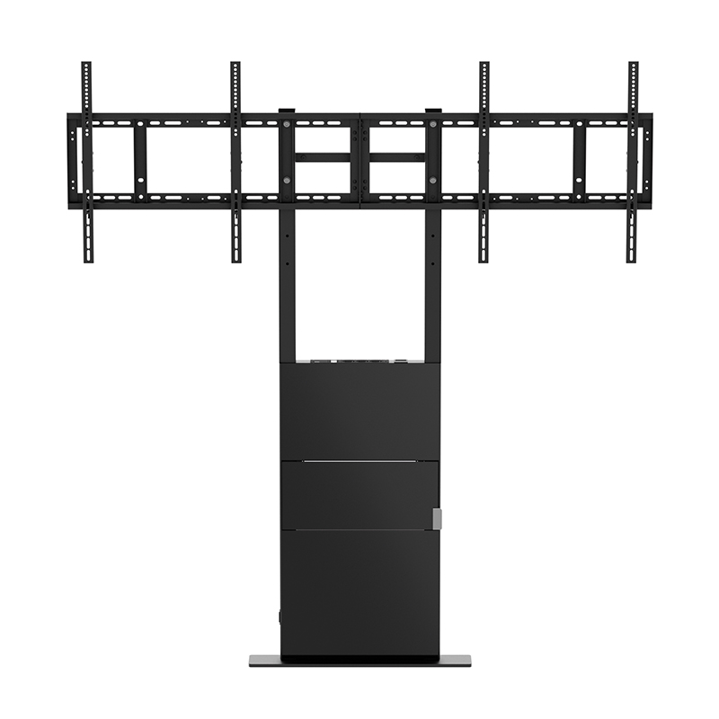Hagor Pro-Tower Wall Dual - Standsystem zur Boden-Wandmontage - 2x 55-65 Zoll - Side-by-Side 55kg - VESA 600x400mm - Schwarz