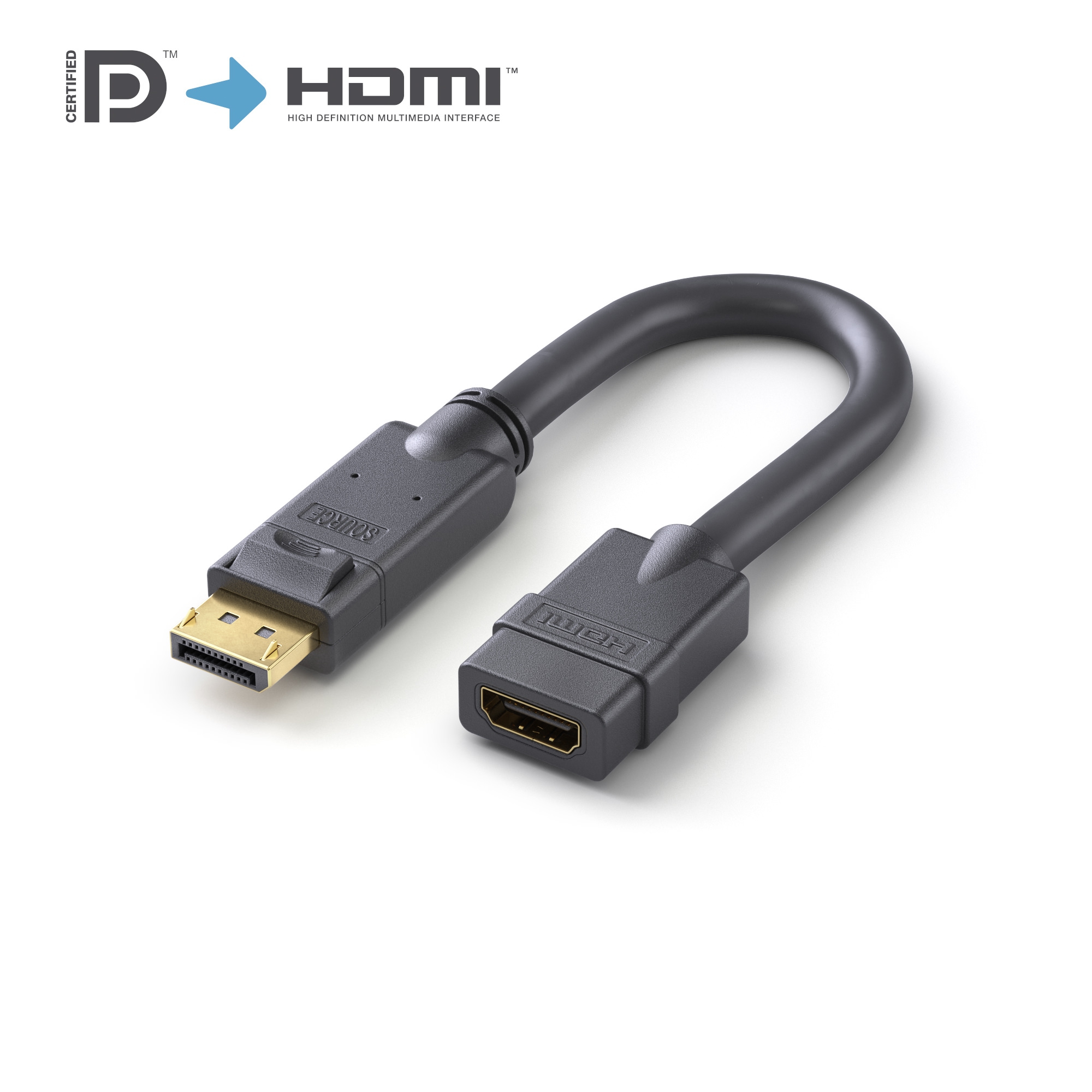 PureLink PI156 DisplayPort > HDMI 4K - PureInstall - Adapter - 0.10m