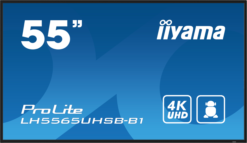 iiyama ProLite LH5565UHSB-B1 - 55 inch - 800 cd/m² - 4K - Ultra-HD - 3840x2160 pixels - 24/7 - Android - Display