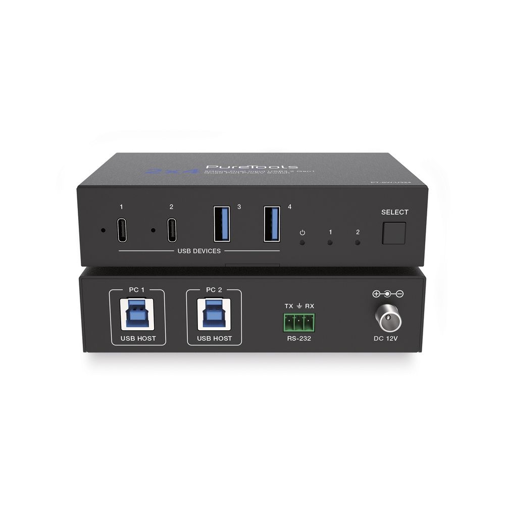 PureTools PT-SW-U324 - 2x4 USB 3.2 Gen1 Switch mit 5Gbps