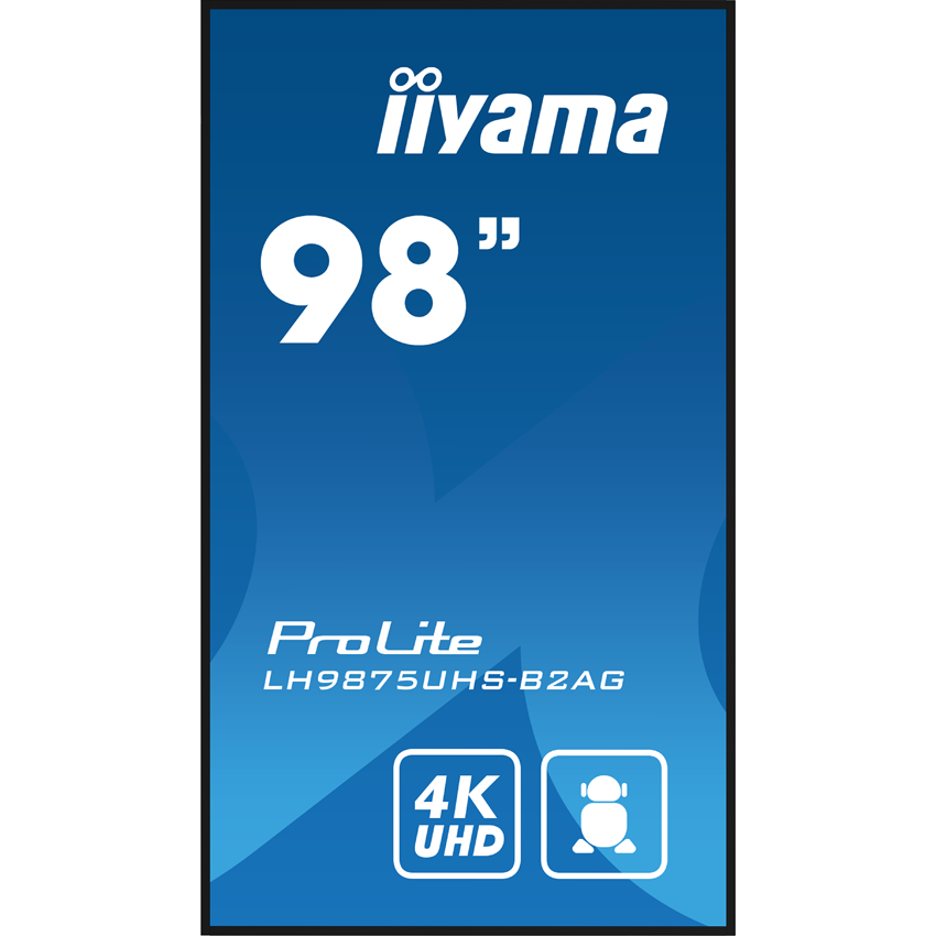 iiyama ProLite LH9875UHS-B2AG - 98 Zoll - 500 cd/m² - 4K - Ultra-HD - 3840x2160 Pixel - 24/7 - Android - Display - Schwarz