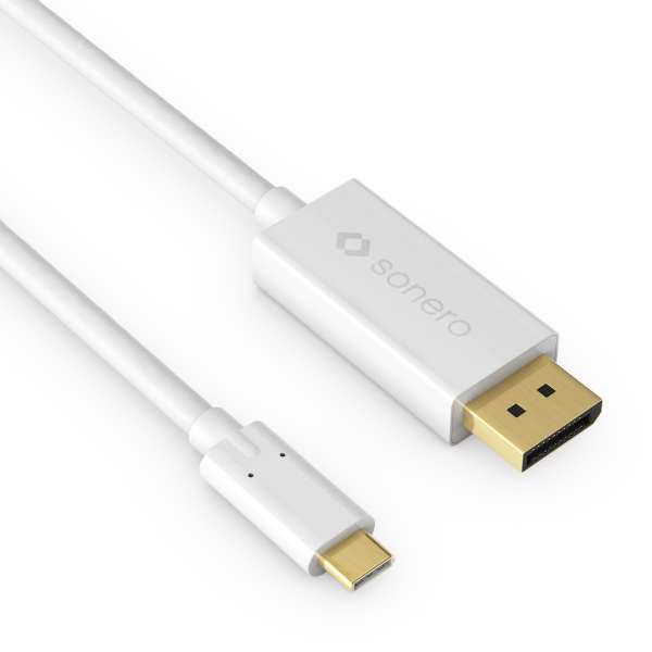 sonero X-UCC021-015 - USB-C auf DP Kabel - 4K - 18Gbps - Weiß - 1,5m