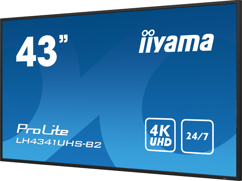 iiyama ProLite LH4341UHS-B2 - 43 inch - 500 cd/m² - 4K - Ultra-HD - 3840x2160 pixels - 24/7 - Display