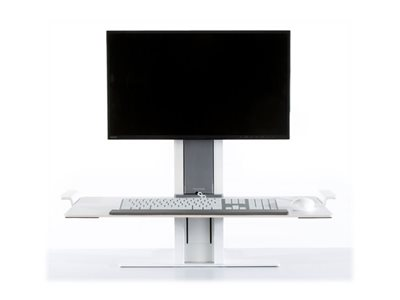 Humanscale QSWC30CDD - QuickStand Befestigungskit - mit Standard-Tischklemme + Crossbar f. 2 Monitore + Tastaturplattform - Weiß