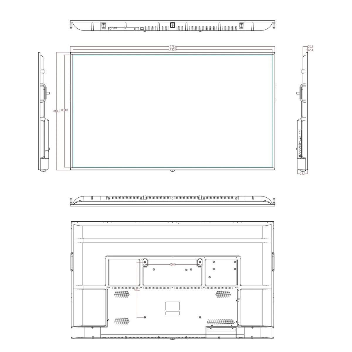 SWEDX SDS65K8-01 - 65 Zoll - 400 cd/m² - 4K - Ultra-HD - 3840x2160 Pixel - Display