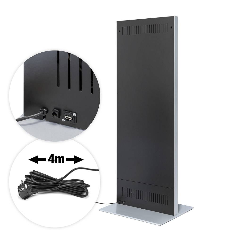 Digitale Infostele Slim - 50 Zoll - Samsung QM50C Zoll Signage Display - 500cd/m² - UHD - ohne Touch - Stele