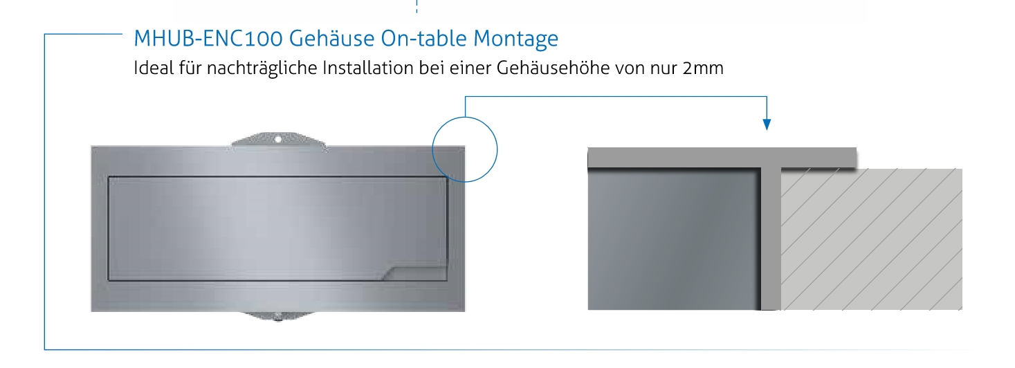 PureLink Mediahub - Tischtank und SHD-310 Multiformat Presentation Switcher Stahlgrau - In-table