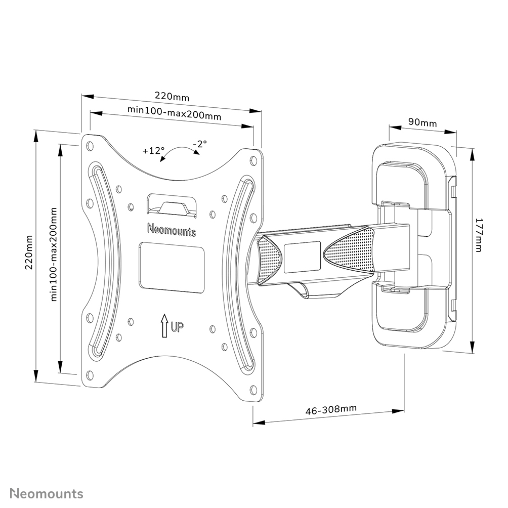 Neomounts WL40-540BL12 - swivelling and tilting wall mount - 32-55 inch - VESA 200x200mm - up to 35 kg - black Neomounts WL40-540BL12 - swivelling and tilting wall mount - 32-55 inch - VESA 200x200mm - up to 35 kg - black
