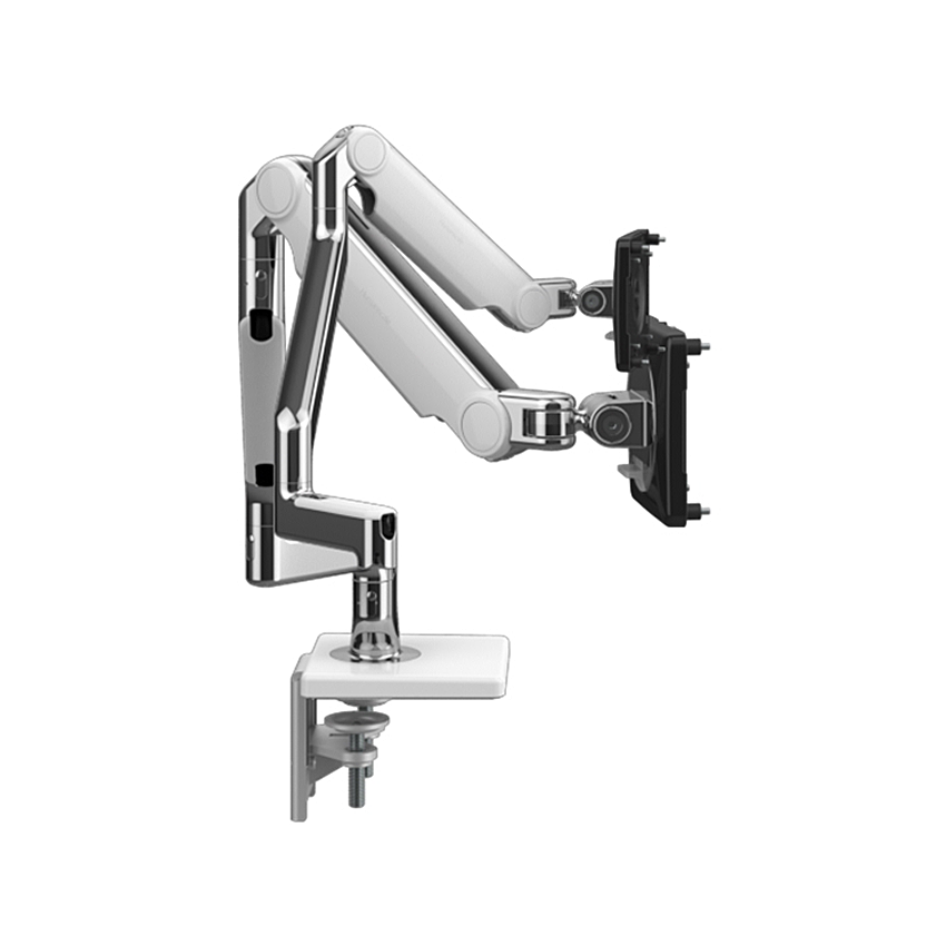 Humanscale X2NTNC2WMTBMTBNP - M/Flex M2.1 Monitorarm Befestigungskit mit Standard-Tischklemme - für 2 Displays - Alu/Weiß