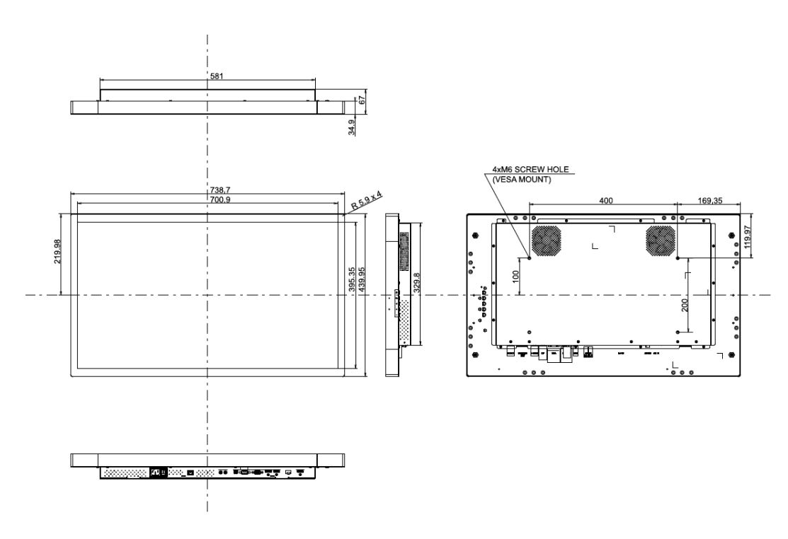 Das ProLite TF3239MSC-B1AG ist mit dem VESA-Montage-Standard 400 x 200 mm konform.
