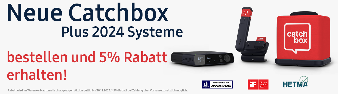 Catchbox Plus - System - 2 Channel - 2 x Clip (Ansteckmikro) und 1 x drahtlose Dual-Ladestation - Standardfarbe - Version 2024