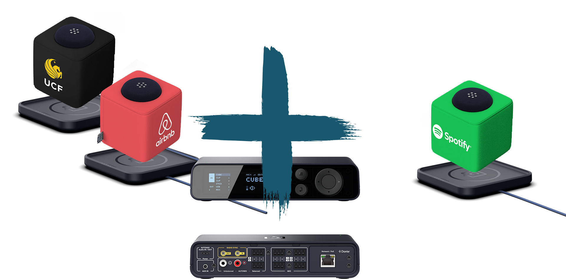 Catchbox Plus - System - 4 Channel - Networking + Dante - 3 x Cube (Wurfmikro) - 3 x drahtlose Ladestation Cube - Customized - Version 2024