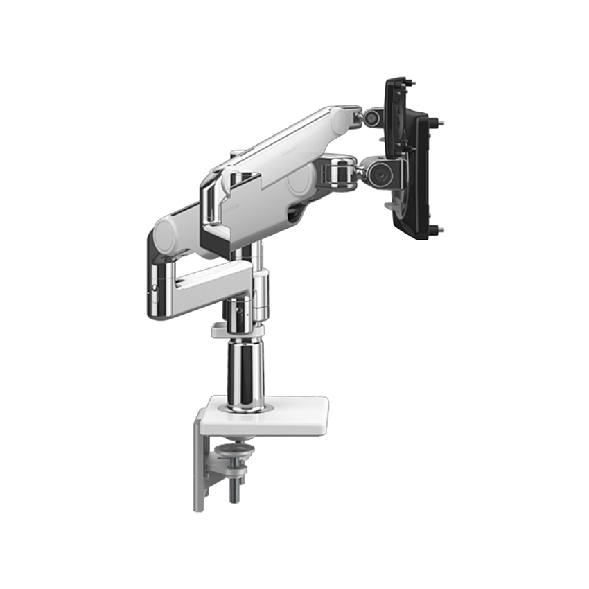 Humanscale X2NTNCBWETBETB12 - M/Flex M2.1 Monitorarm Befestigungskit - mit Standard-Tischklemme - für 2 Displays - Alu/Weiß