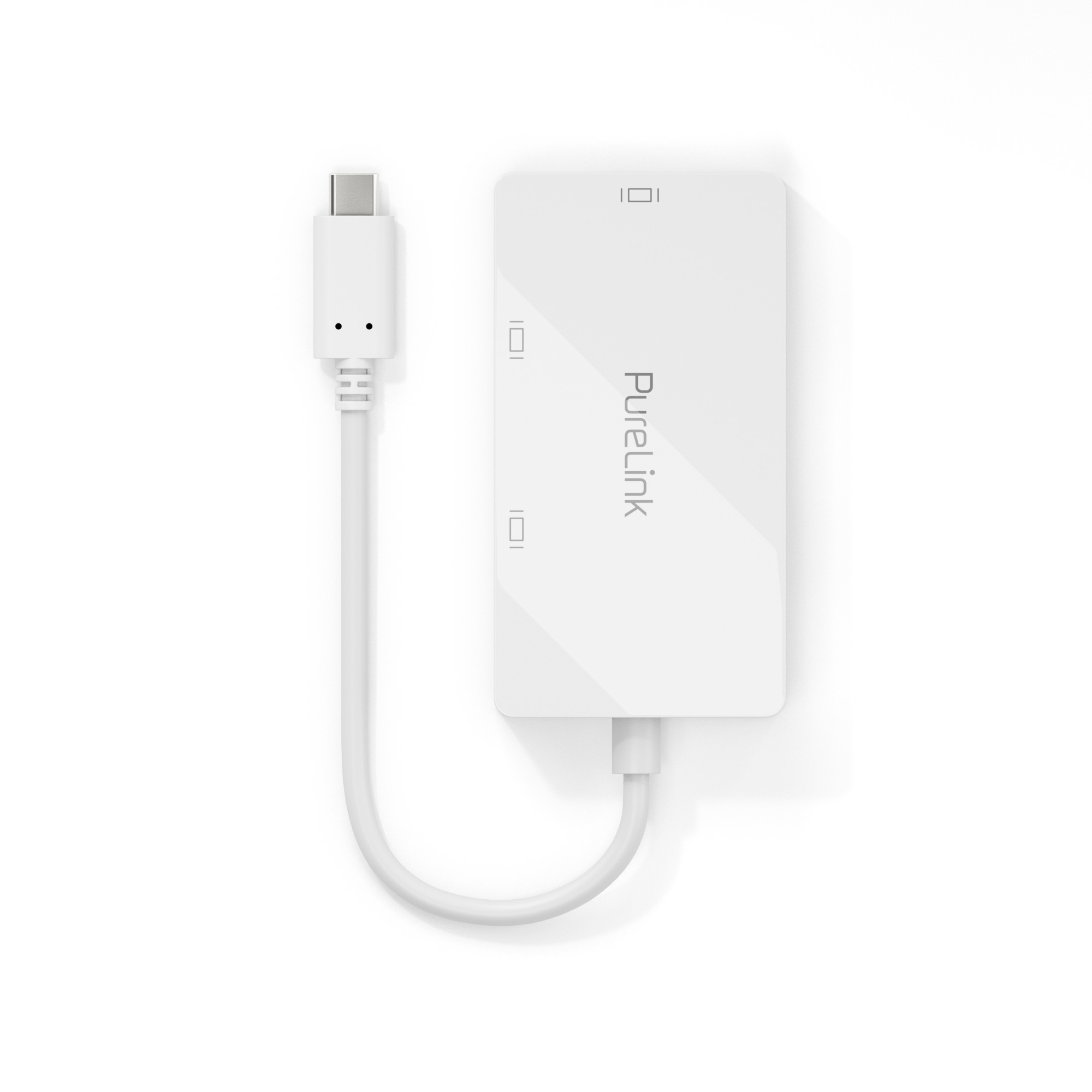 PureLink IS240 Premium 4K USB-C auf HDMI, DVI, VGA Adapter - 0,1m - Weiss