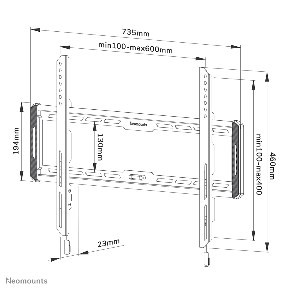 Neomounts WL30-550BL16 - fixe Wandhalterung - 40-75 Zoll - VESA 600x400mm - bis 70 kg - Schwarz Neomounts WL30-550BL16 - fixe Wandhalterung - 40-75 Zoll - VESA 600x400mm - bis 70 kg - Schwarz