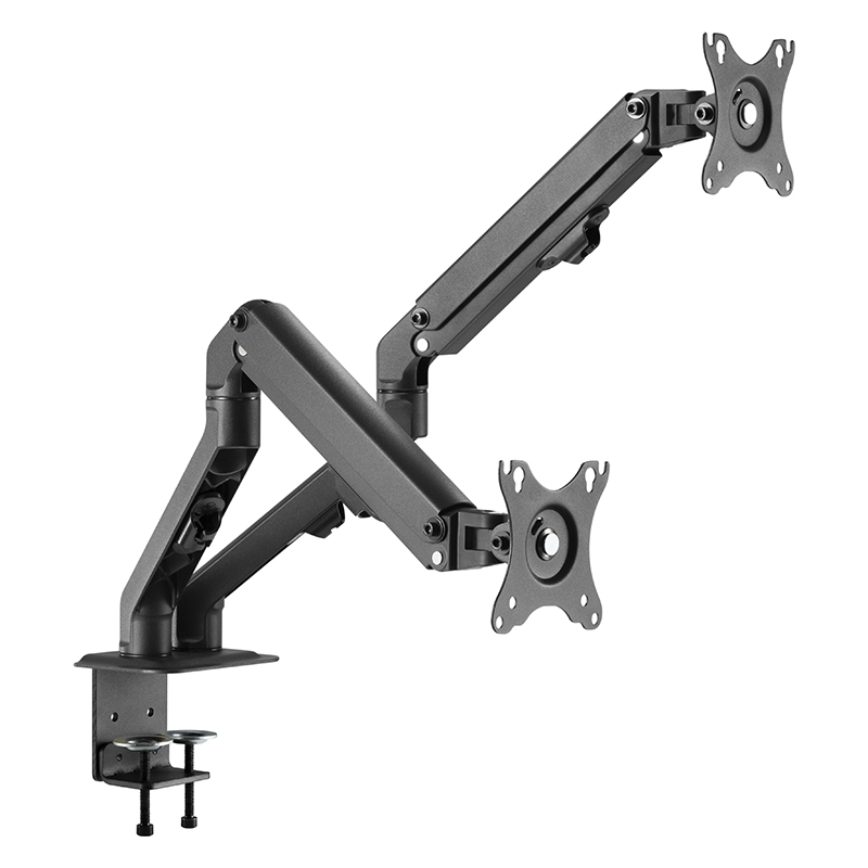 Hagor Easy Flex Dual - vollbewegliche Tischhalterung - 17-27 Zoll - 2-7 kg - VESA 100x100mm - Schwarz