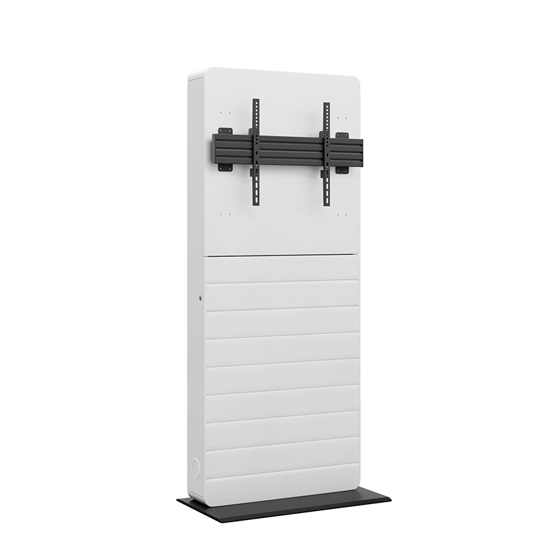 Hagor CON-Line® FS - 55-65 Zoll - freistehend - Medienstele mit fixer Displayhalterung - VESA 600x400mm - Landscape - Weiß