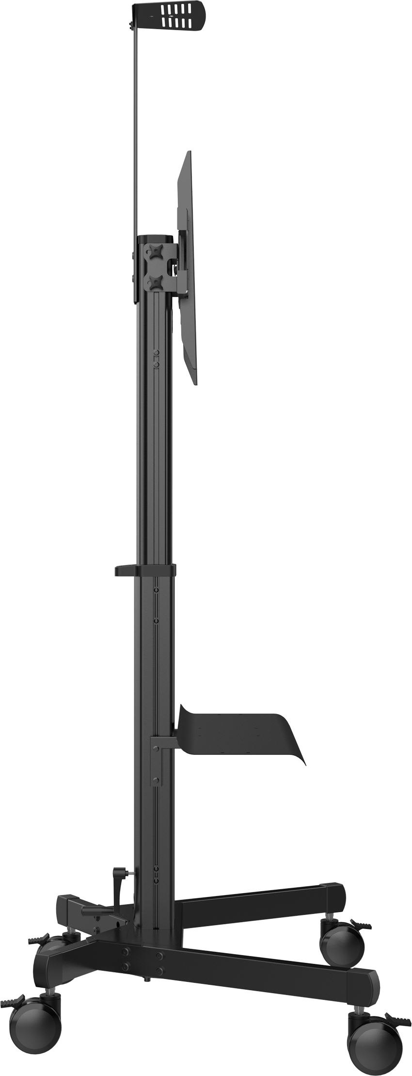 Vision VFM-F22 - höhenverstellbarer Alu-Rollwagen - Displayaufnahme drehbar - 31-80 Zoll - VESA 600x400mm - bis 60kg - Schwarz