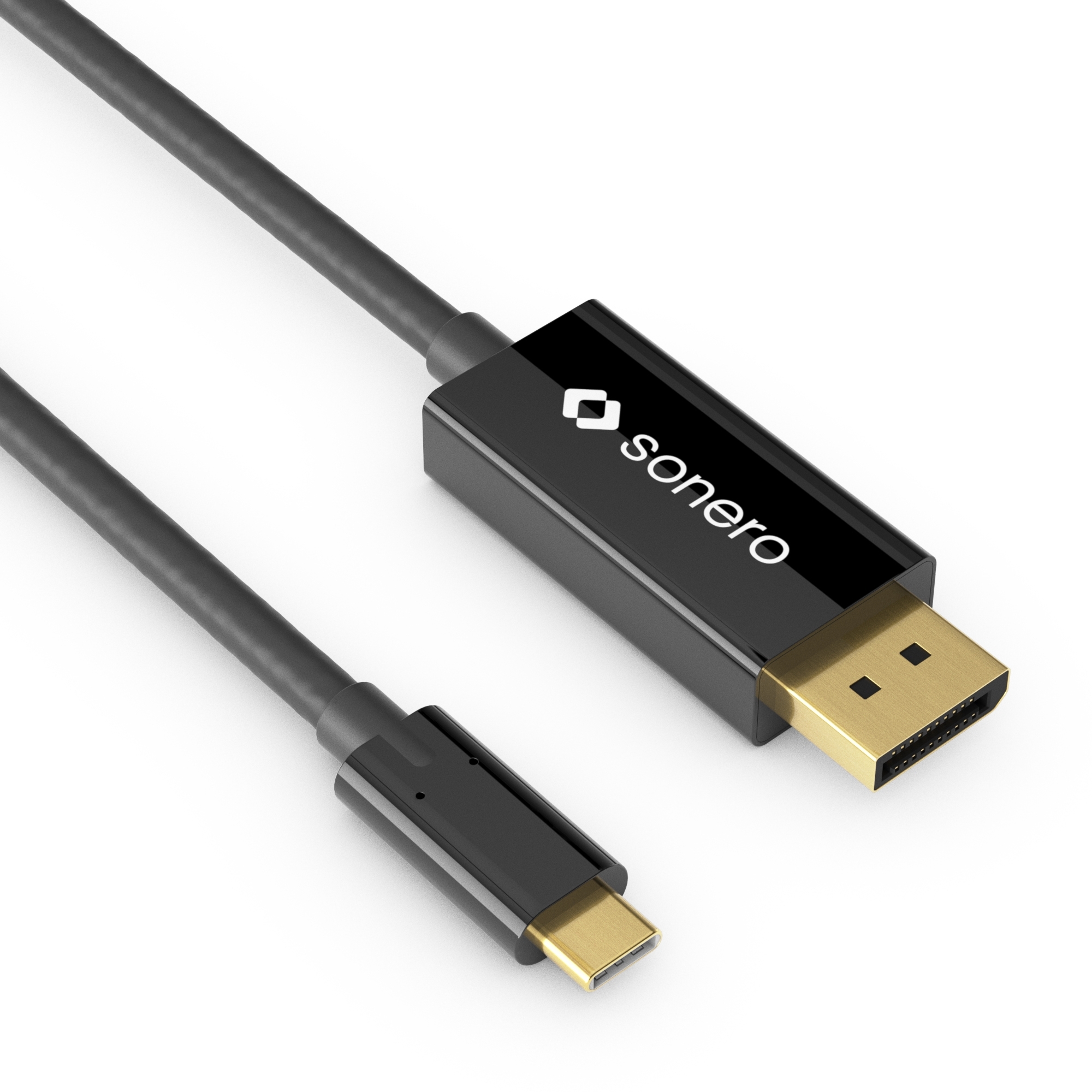 sonero USB-C auf DisplayPort Kabel - DP Mode - 4K60 - schwarz - 2,0m