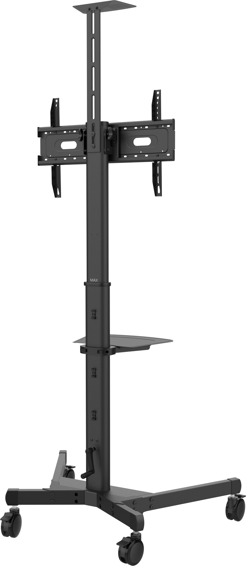 Vision VFM-F21 - höhenverstellbarer Rollwagen - Displayaufnahme drehbar - 31-80 Zoll - VESA 600x400mm - bis 50kg - Schwarz