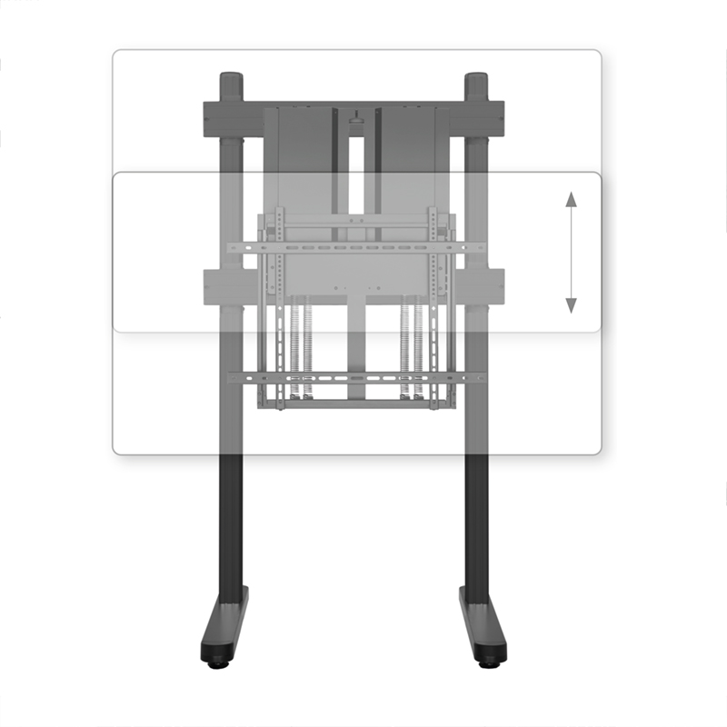 Hagor HP Counterbalanced Floorstand - höhenverstellbares Standsystem - Tafelprinzip - 46-70 Zoll - 40-60 kg - VESA 800x400mm - Schwarz