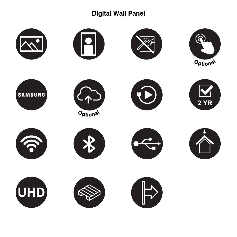 Digitales Wandpanel 50 Zoll - Samsung QM50C - 500 cd/m² - UHD - 24/7 - Schwarz / Silber