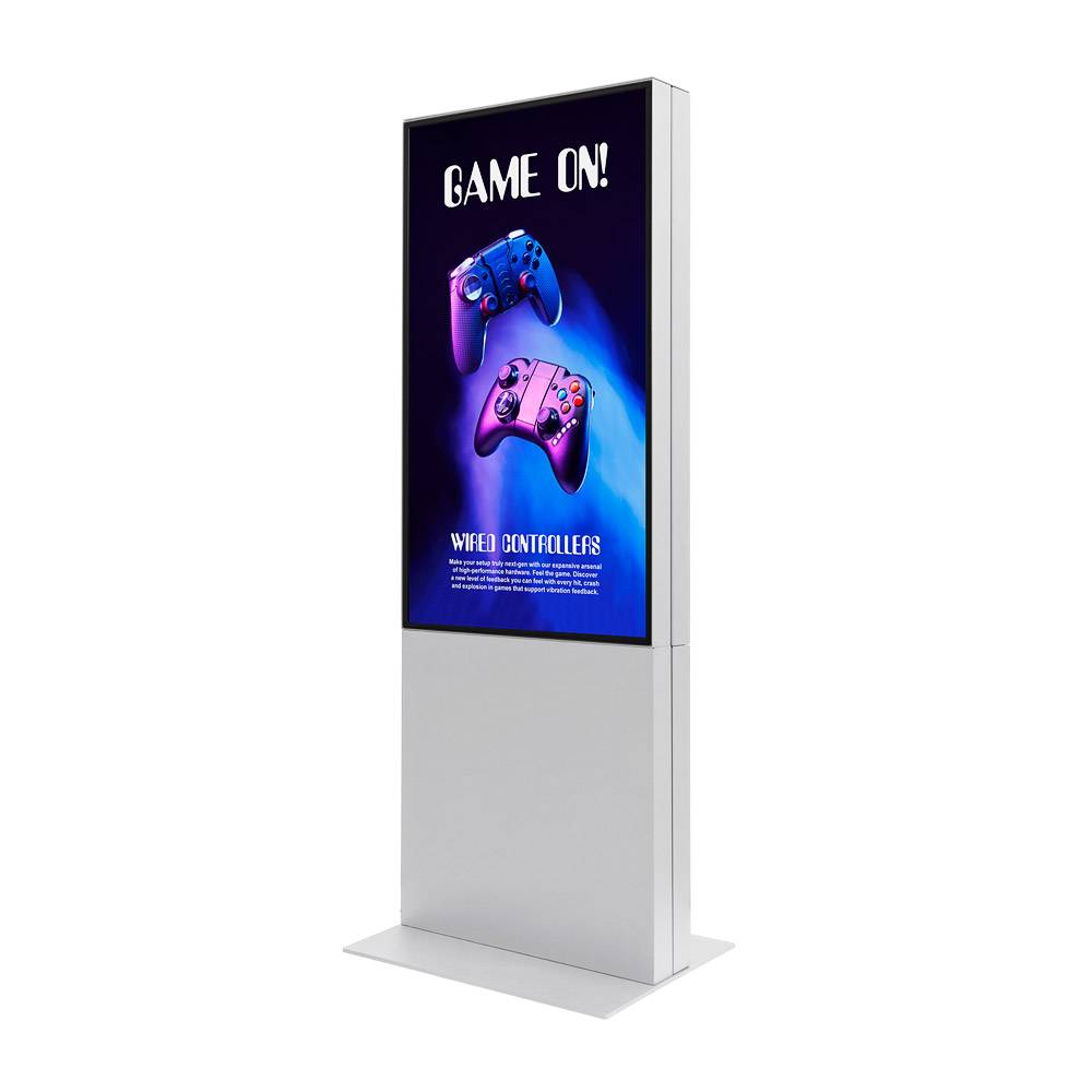 Smart Line Digitale Infostele Doppelseitig - 50 Zoll - Samsung QM50C Zoll Signage Display - 500cd/m² - UHD - Weiß - Kiosk