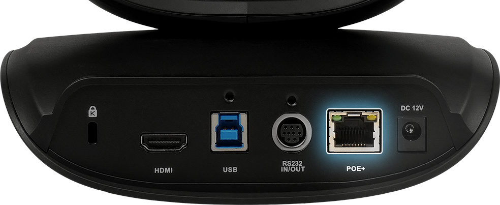 AVer CAM550 mit USB Plug&Play und PoE+ Anschluss - reduziert die Installationskosten deutlich