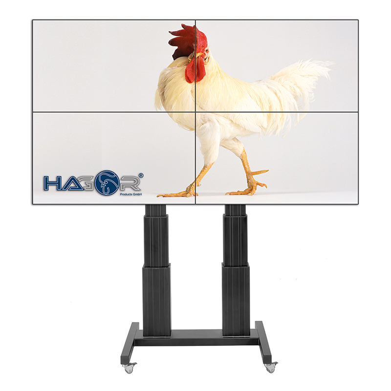 Hagor Mobile Lift Pro Matrix - mobiles höhenverstellbares Liftsystem für 2x2 Videowall - 46-55 Zoll - schwarz