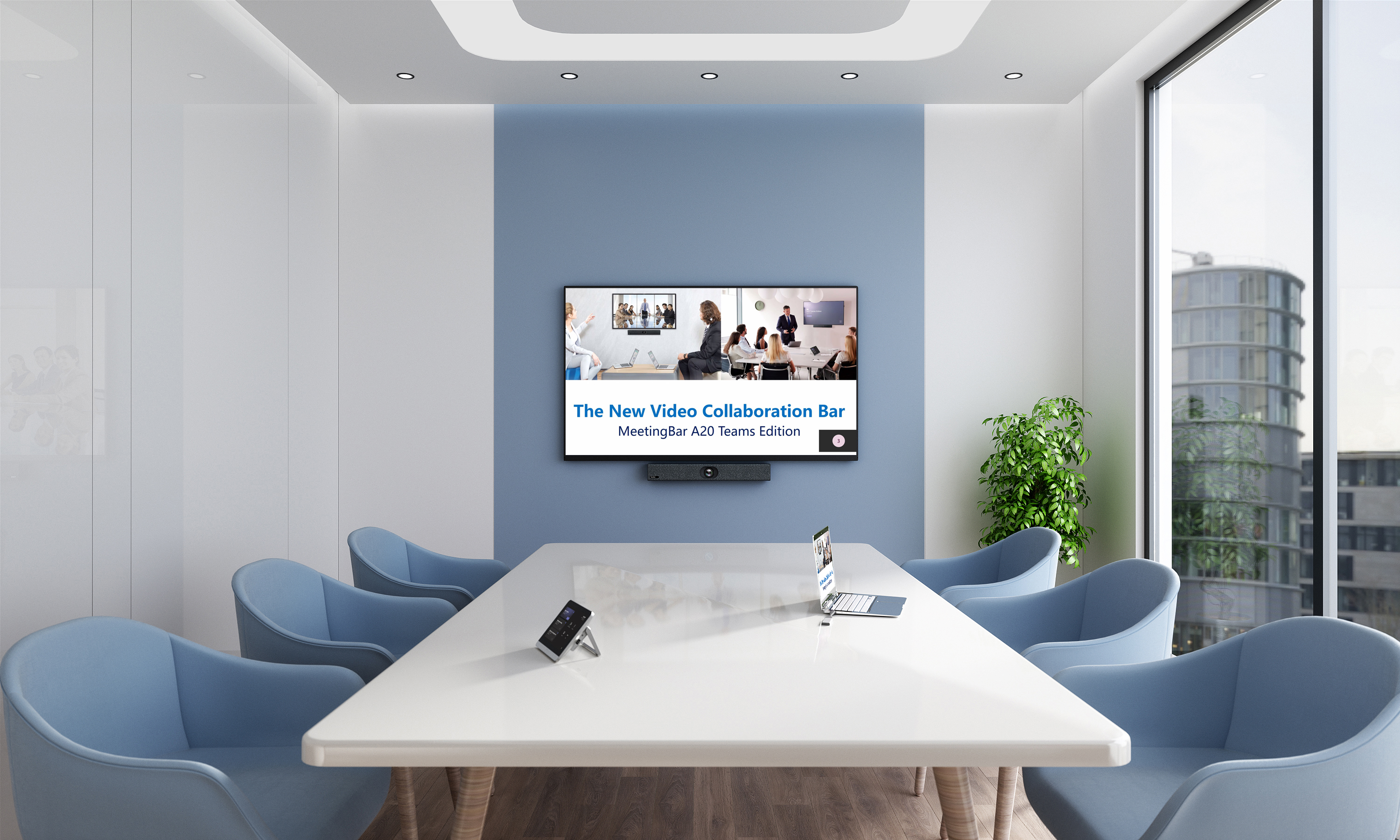 Yealink MeetingBar A20-020 - All-in-One Android Video Collaboration Bar - inkl. Yealink CTP18 Touch Panel - für kleine Räume