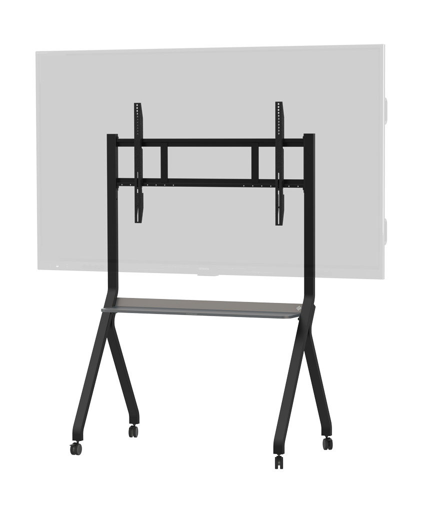 i3CONNECT Stand 2 - Rollwagen für CTOUCH Displays - 55-86 Zoll - VESA 200x200-1000x600 mm - bis 120 kg - Schwarz / Dunkelsilber