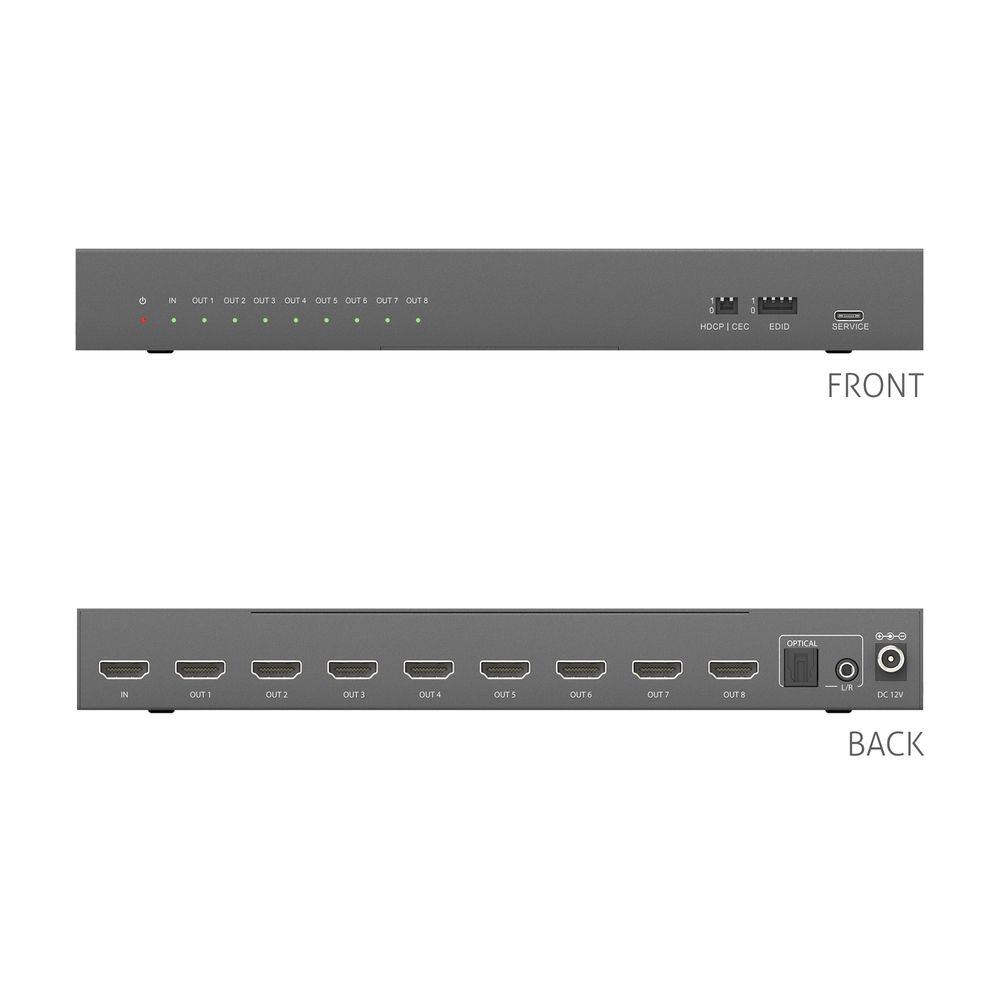 PureLink PureTools PT-SP-HD18-48G - HDMI 2.1 Splitter 1x8, 8K (60Hz 4:2:0), mit Down-Scaling und EDID Management Kopie