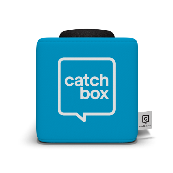 Catchbox Plus Bundle - 1 Cube Wurfmikrofon Blau - 1 Clip drahtloses Ansteckmikrofon Grau - mit Wireless Charger