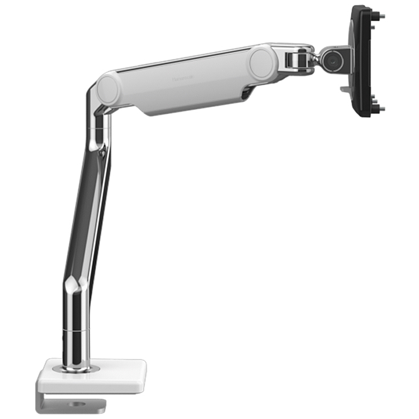 Humanscale M21NTN5WBTB - M2.1 monitor arm mounting kit - with clamp mount for pull-out tables, 25 mm - for 1 display - aluminium/white
