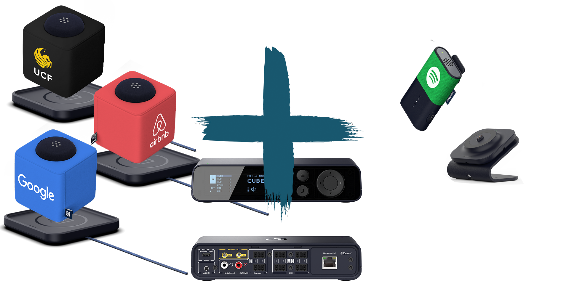 Catchbox Plus - System - 4 Channel - Networking + Dante - 3 x Cube (Wurfmikro) - 1 x Clip (Ansteckmikro) - 3 x drahtlose Ladestation Cube - 1 x drahtlose Ladestation Clip - Customized - Version 2024