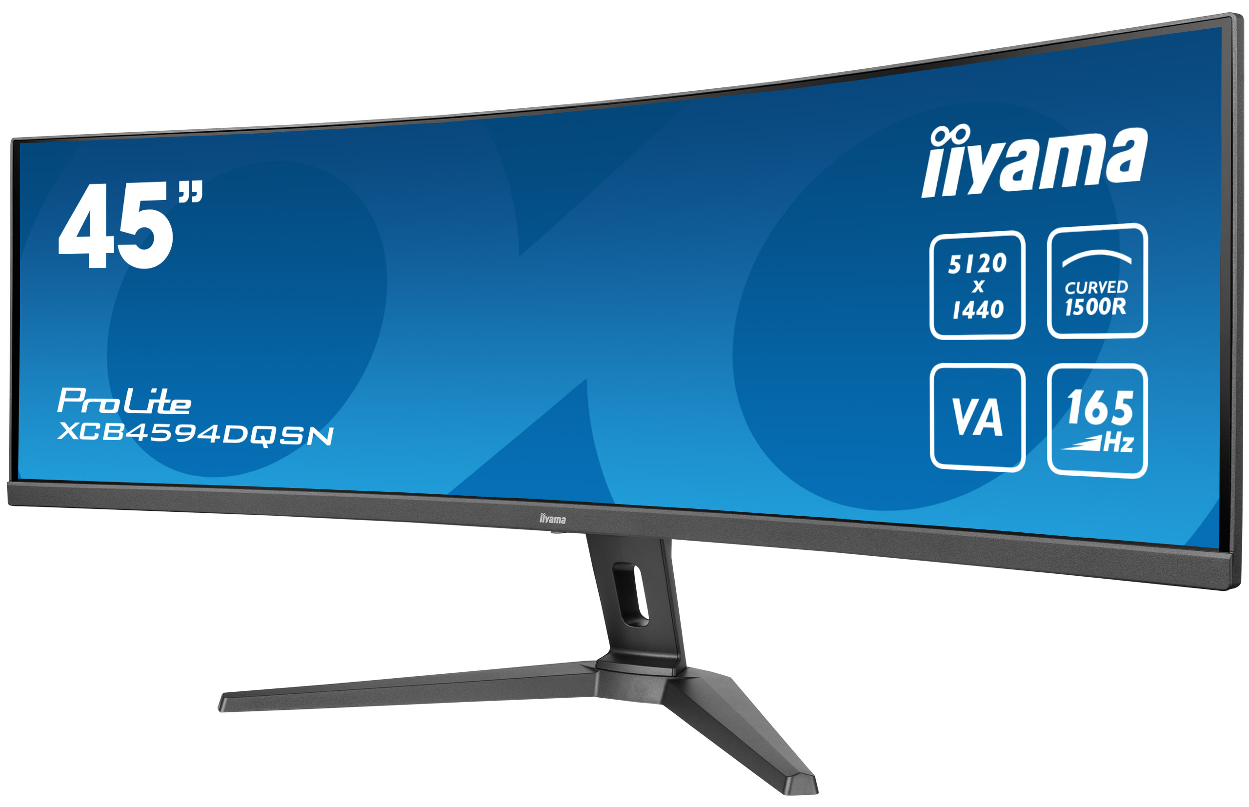 iiyama ProLite XCB4594DQSN-B1 - 45 inch monitor - 450 cd/m² - DQHD - 5120x1440 pixels - USB-C Dock - Black - Curved Monitor 