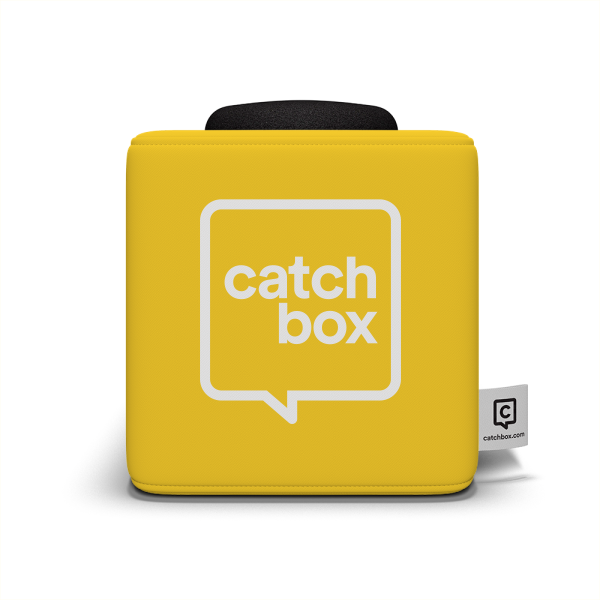 Catchbox Plus Bundle - 1 Cube Litter Microphone Yellow - 1 Clip Wireless Lapel Microphone Grey - with Wireless Charger