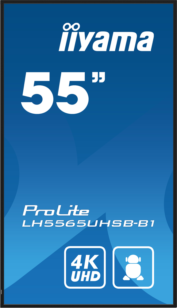 iiyama ProLite LH5565UHSB-B1 - 55 inch - 800 cd/m² - 4K - Ultra-HD - 3840x2160 pixels - 24/7 - Android - Display